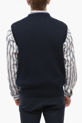 Crew-Neck Knitted Vest