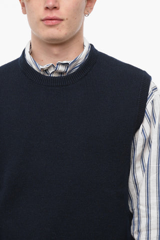 Crew-Neck Knitted Vest