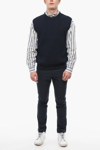 Crew-Neck Knitted Vest