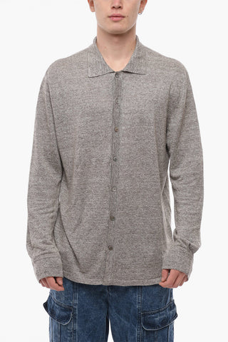 Polo Neck Flax Cardigan