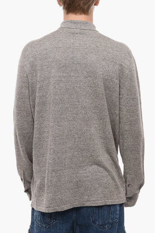 Polo Neck Flax Cardigan