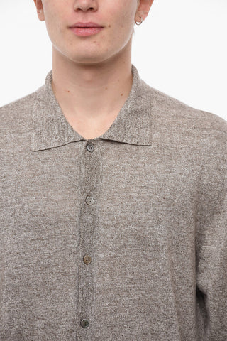 Polo Neck Flax Cardigan