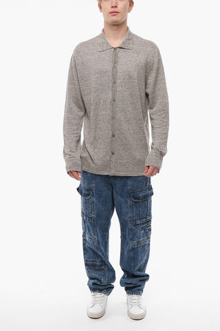 Polo Neck Flax Cardigan