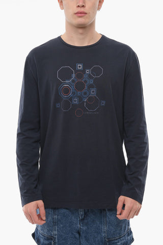 ID Crew Neck Long-sleeved T-Shirt with Print