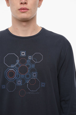 ID Crew Neck Long-sleeved T-Shirt with Print