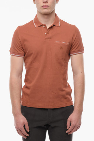 Hopsack Cotton Polo with Breast-pocket