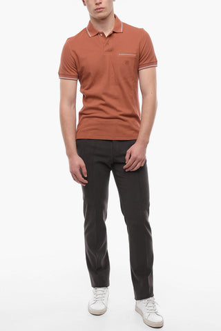 Hopsack Cotton Polo with Breast-pocket