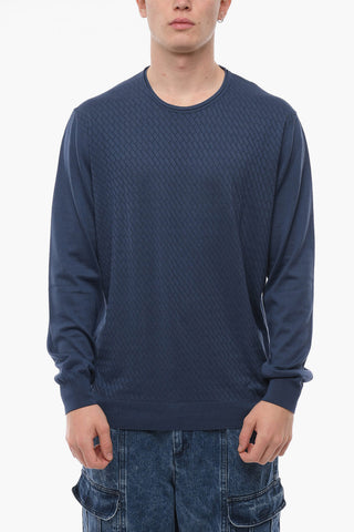 Crew Neck PIMA Jacquard Cotton Sweater