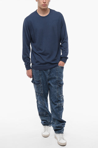 Crew Neck PIMA Jacquard Cotton Sweater