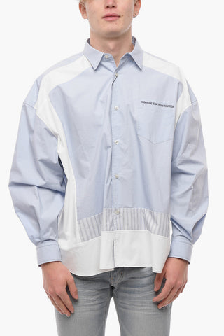Two-Tone ROSA ROSAE Cotton Shirt with Breast-pocket