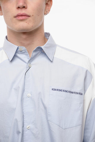 Two-Tone ROSA ROSAE Cotton Shirt with Breast-pocket