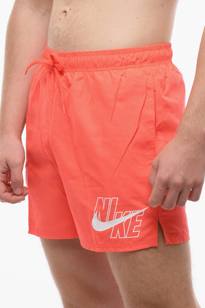 SWIM Costume da Bagno Boxer in Tinta Unita con Logo Stampato