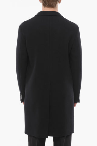 Cappotto Monopetto in Lana Vergine con Tasche ad Aletta
