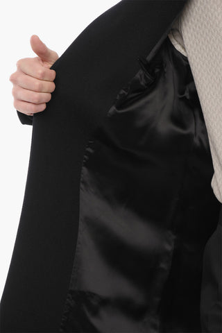 Cappotto Monopetto in Lana Vergine con Tasche ad Aletta