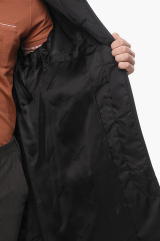 Nylon Padded Coat with Corduroy Detail