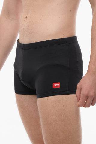 Solid Color BMBX-HERO Swim Shorts with Contrasting Logo