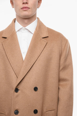 Camel Wool Double-breasted Coat