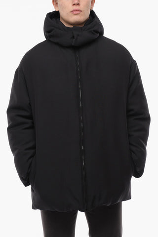 Piumino Oversize Reversibile con Cappuccio Removibile