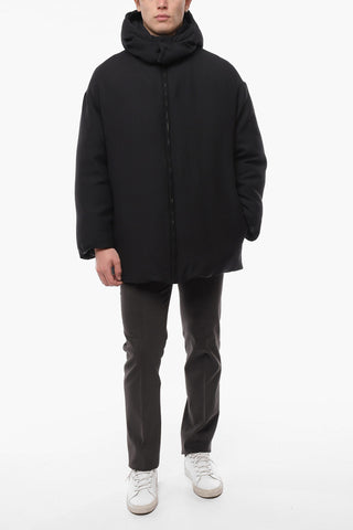 Piumino Oversize Reversibile con Cappuccio Removibile