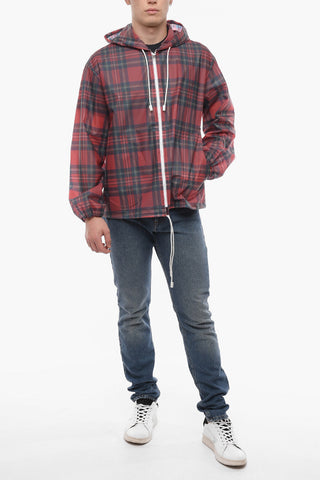 Hooded Tartan Windbreaker