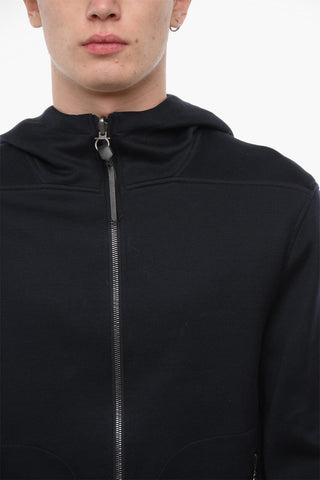 Felpa Reversibile con Cappuccio e Zip Frontale