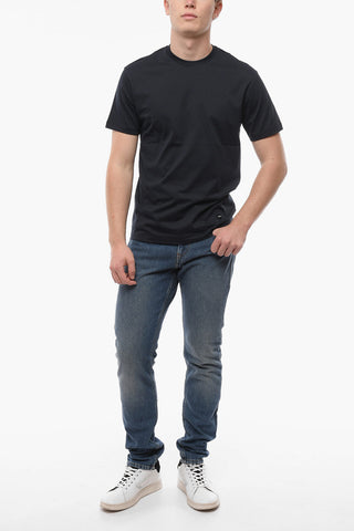 CC COLLECTION Crew Neck Embroidered Logo Cotton T-Shirt