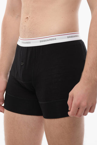 Wool Stretch Boxer wih Logo