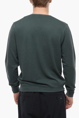 PIMA COTTON V-neck Honeycomb Cotton Sweater