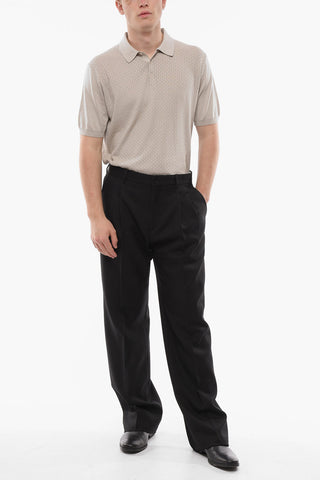 Double-pleated Pure Wool Baggy Pants