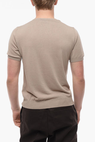 CC COLLECTION Crew Neck Short-sleeved Cotton Sweater