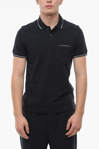 Hopsack Cotton Polo with Breast-pocket