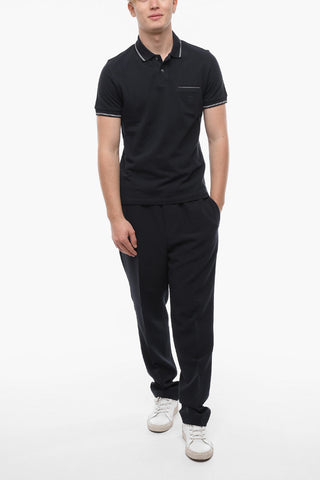 Hopsack Cotton Polo with Breast-pocket
