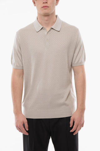 PIMA COTTON Short-sleeved Jacquard Cotton Polo