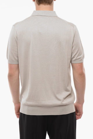 PIMA COTTON Short-sleeved Jacquard Cotton Polo