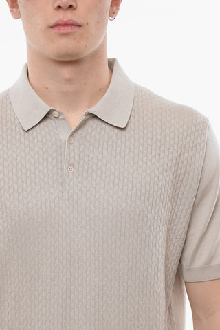 PIMA COTTON Short-sleeved Jacquard Cotton Polo