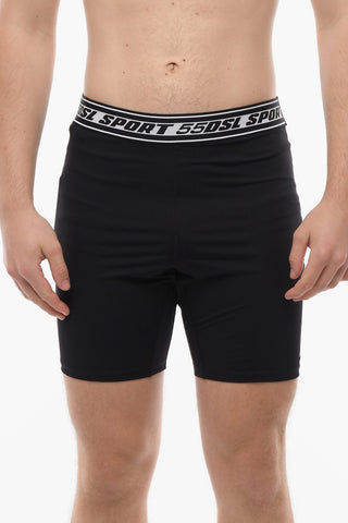 Solid Color AMSB-SPRANT Biker Shorts with Logo