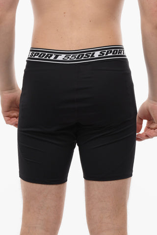 Solid Color AMSB-SPRANT Biker Shorts with Logo