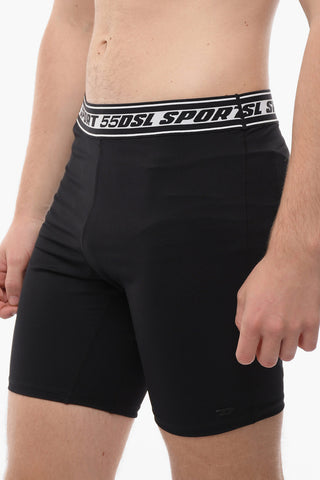 Solid Color AMSB-SPRANT Biker Shorts with Logo