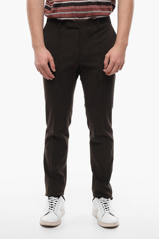 CC COLLECTION Twill Cotton Blend Pants with Belt Loops