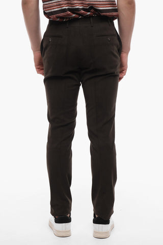 CC COLLECTION Twill Cotton Blend Pants with Belt Loops