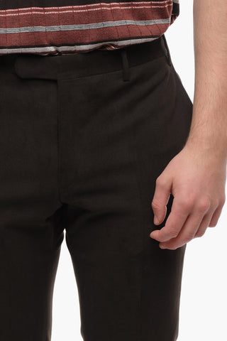 CC COLLECTION Twill Cotton Blend Pants with Belt Loops