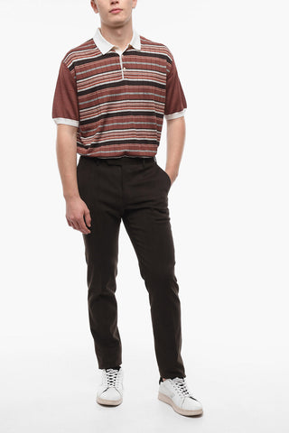 CC COLLECTION Twill Cotton Blend Pants with Belt Loops