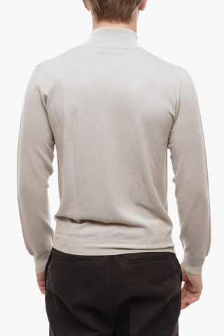 PIMA COTTON Mock Neck Honeycomb Cotton Knit Sweatshirt