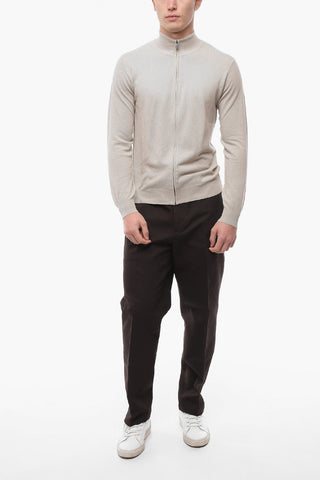 PIMA COTTON Mock Neck Honeycomb Cotton Knit Sweatshirt