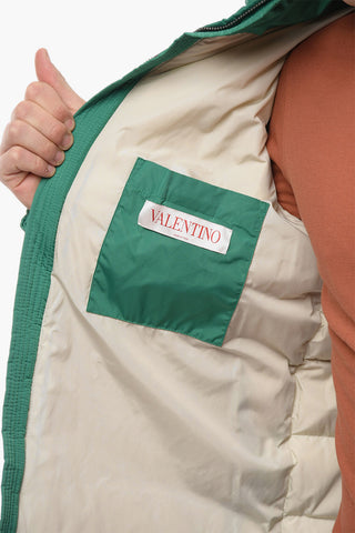 Detachable Hood Down Jacket with Terry Logo Patch