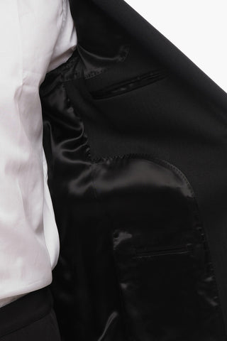 Herringbone Fabric EMBLEM Blazer with Peak Lapel