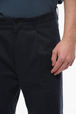 Stretch Cotton Cargo Pants with Printed Logo