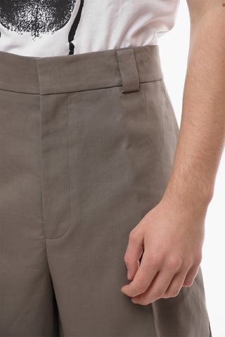 Cotton Baggy Pants with Concealed Closure