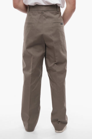 Cotton Baggy Pants with Concealed Closure