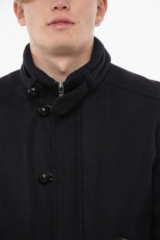 Quilted Lining PETERSON Wool Bomber with Frogs